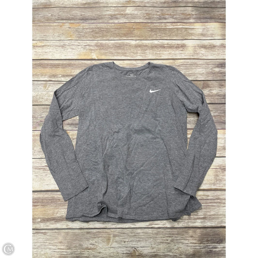 Athletic Top Long Sleeve Crewneck By Nike In Grey, Size: L