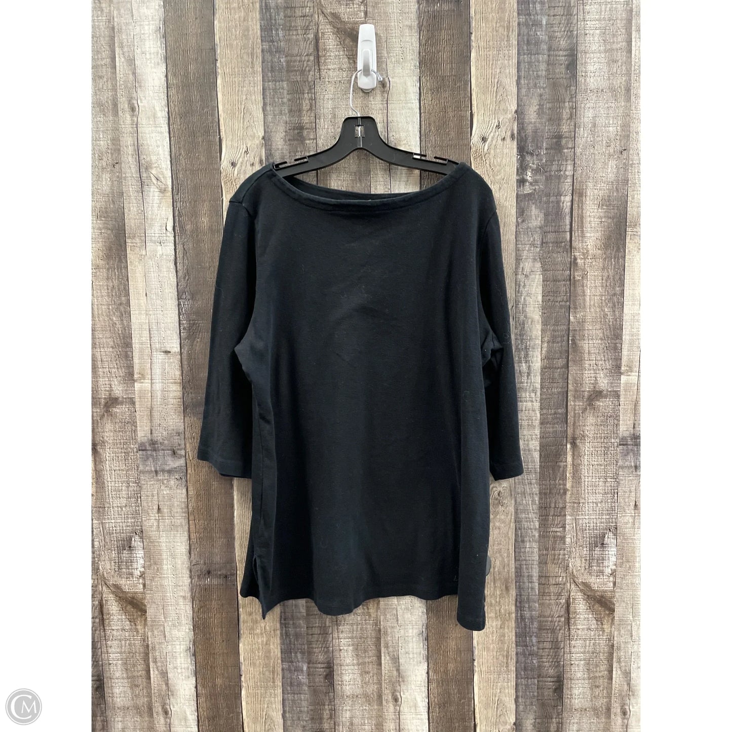 Top Long Sleeve Basic By Karen Scott In Black, Size: 2x