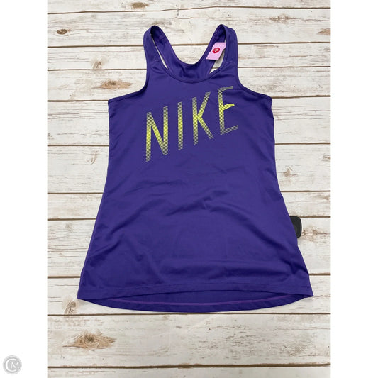 Athletic Tank Top By Nike Apparel In Purple, Size: M