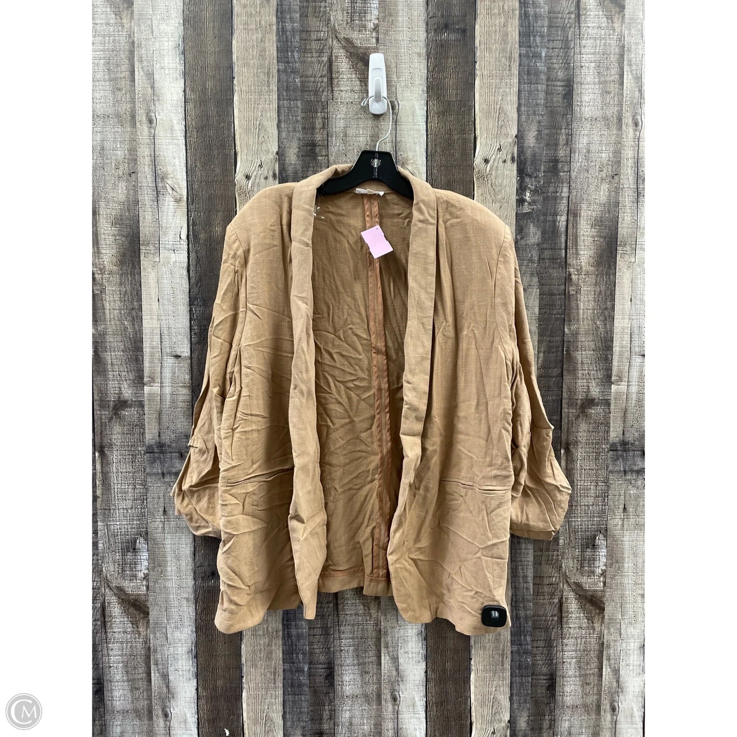 Blazer By Chicsoul In Tan, Size: 2x