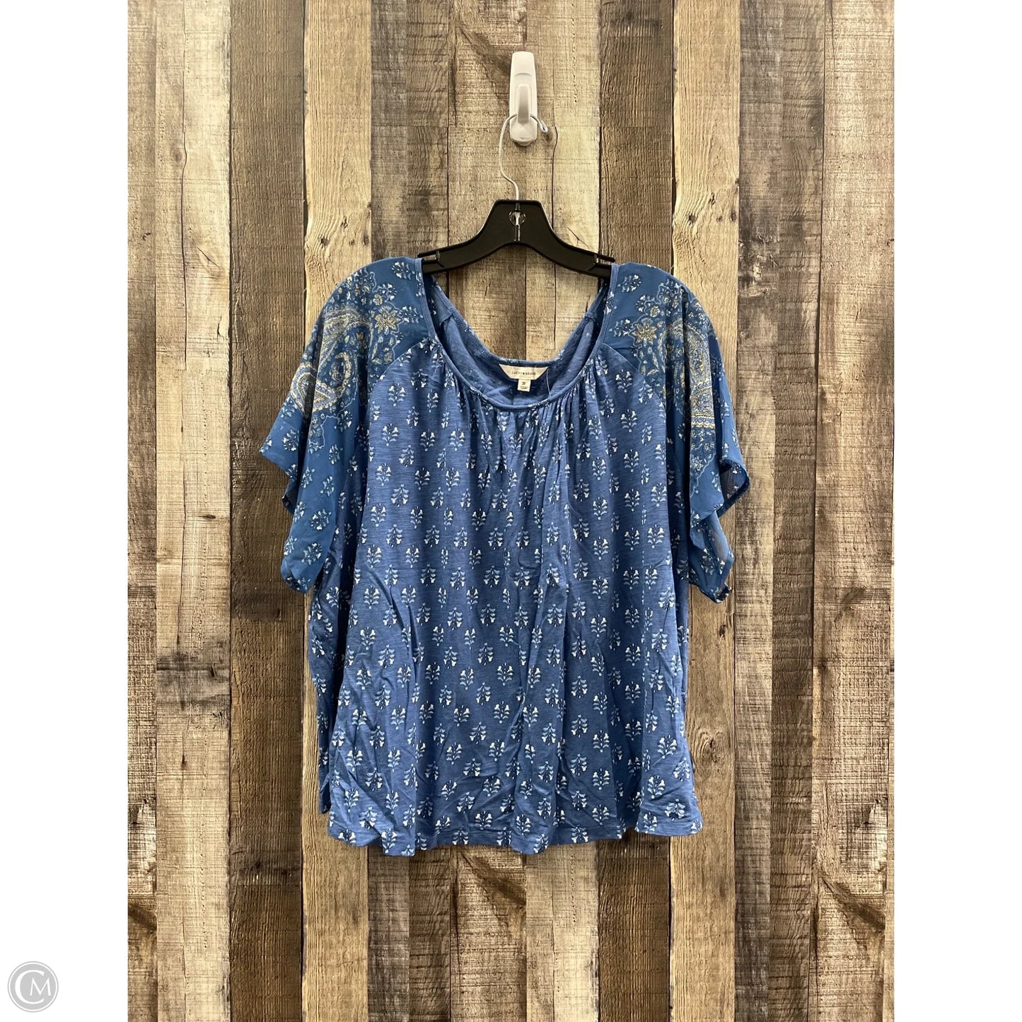 Top Short Sleeve By Lucky Brand In Blue, Size: 3x