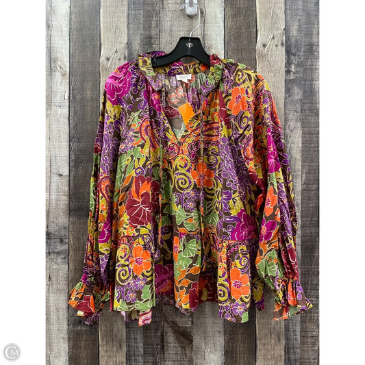 Top Long Sleeve By Oddi In Floral Print, Size: S