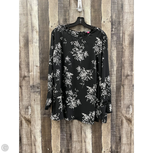 Top Long Sleeve By Vince Camuto In Black & White, Size: 1x