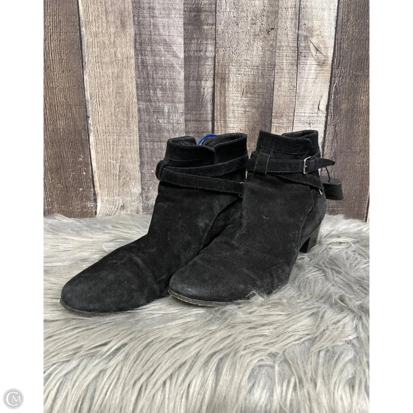Boots Luxury Designer By Yves Saint Laurent In Black, Size: 7.5