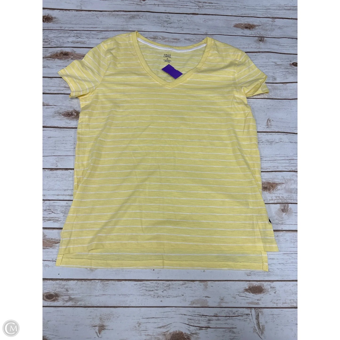 Top Short Sleeve By Falls Creek In Yellow, Size: M