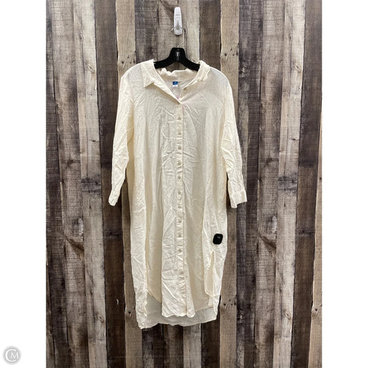 Dress Casual Midi By Old Navy In Cream, Size: Lp