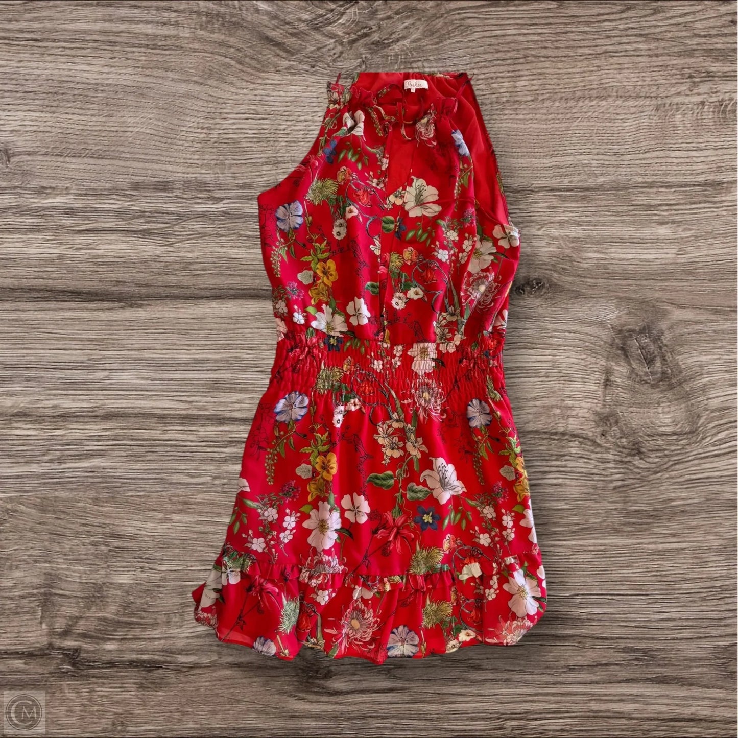 Dress Casual Short By Parker In Red & Yellow, Size: M
