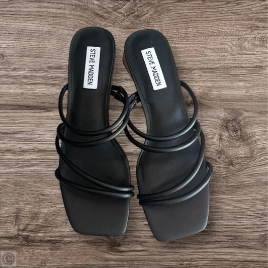 Sandals Heels Block By Steve Madden In Black, Size: 8