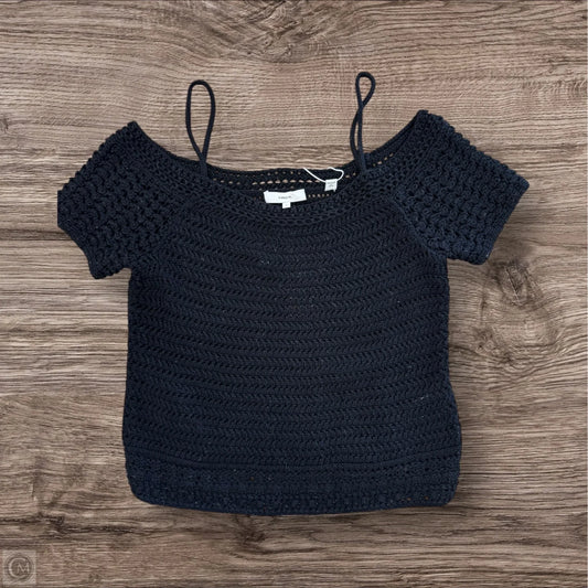 Sweater Short Sleeve By Vince In Black, Size: S
