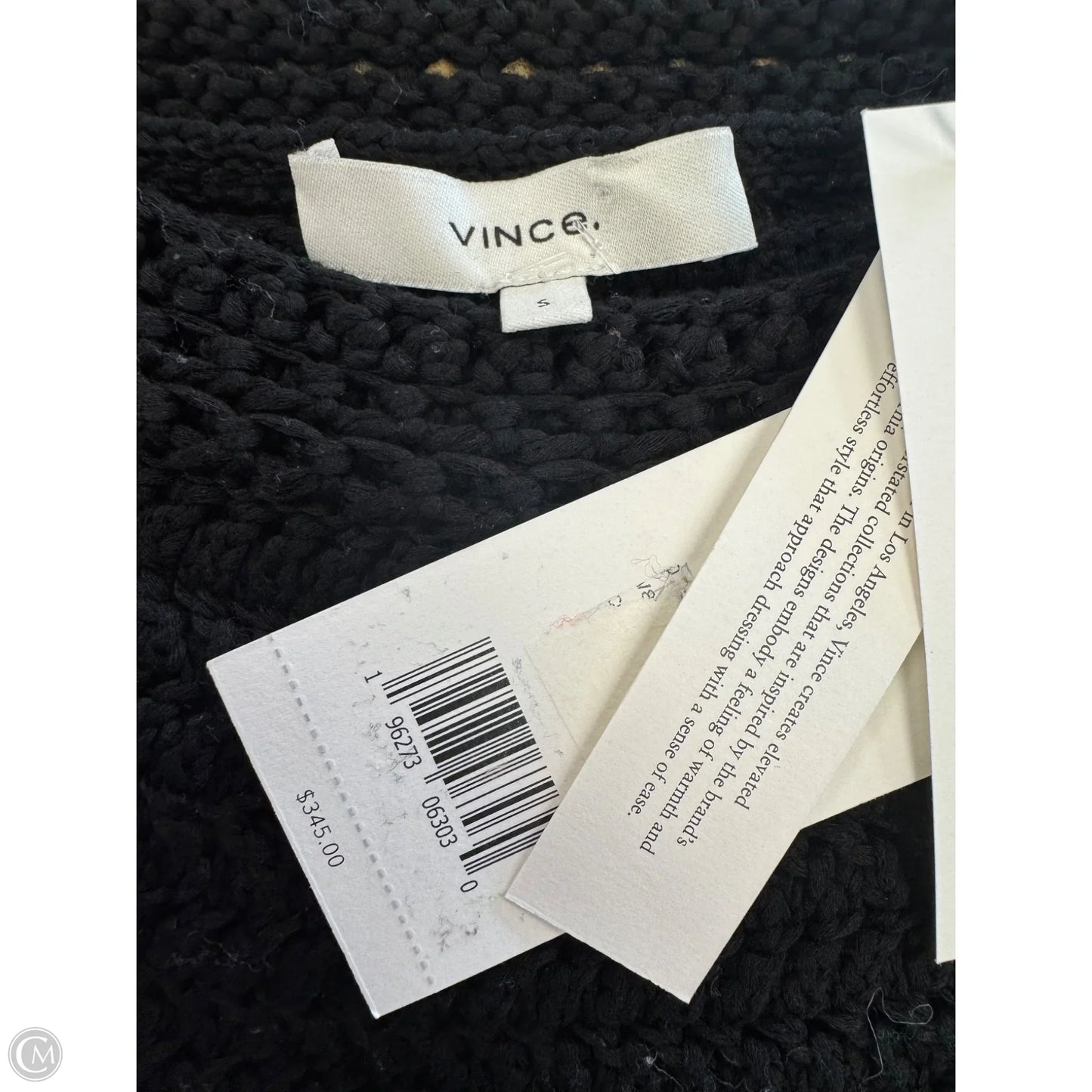 Sweater Short Sleeve By Vince In Black, Size: S
