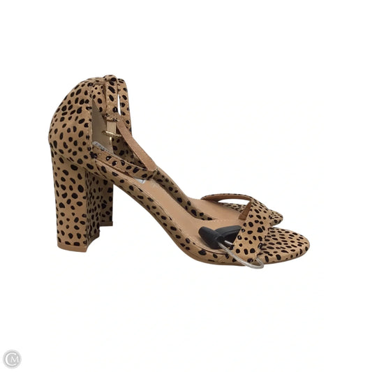 Sandals Heels Block By Clothes Mentor In Animal Print, Size: 8.5
