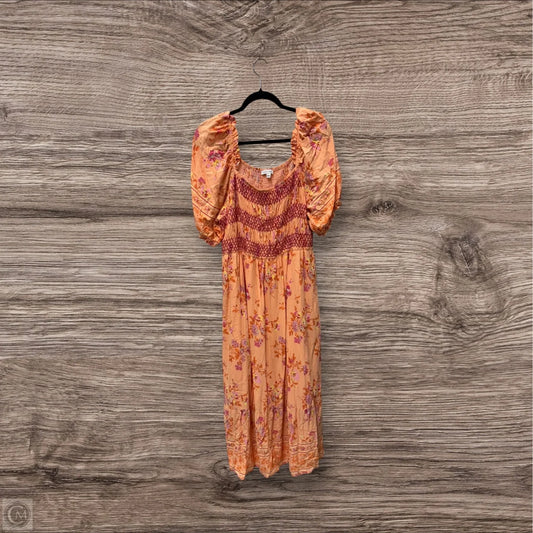 Dress Casual Maxi By Clothes Mentor In Orange & Pink, Size: 2x