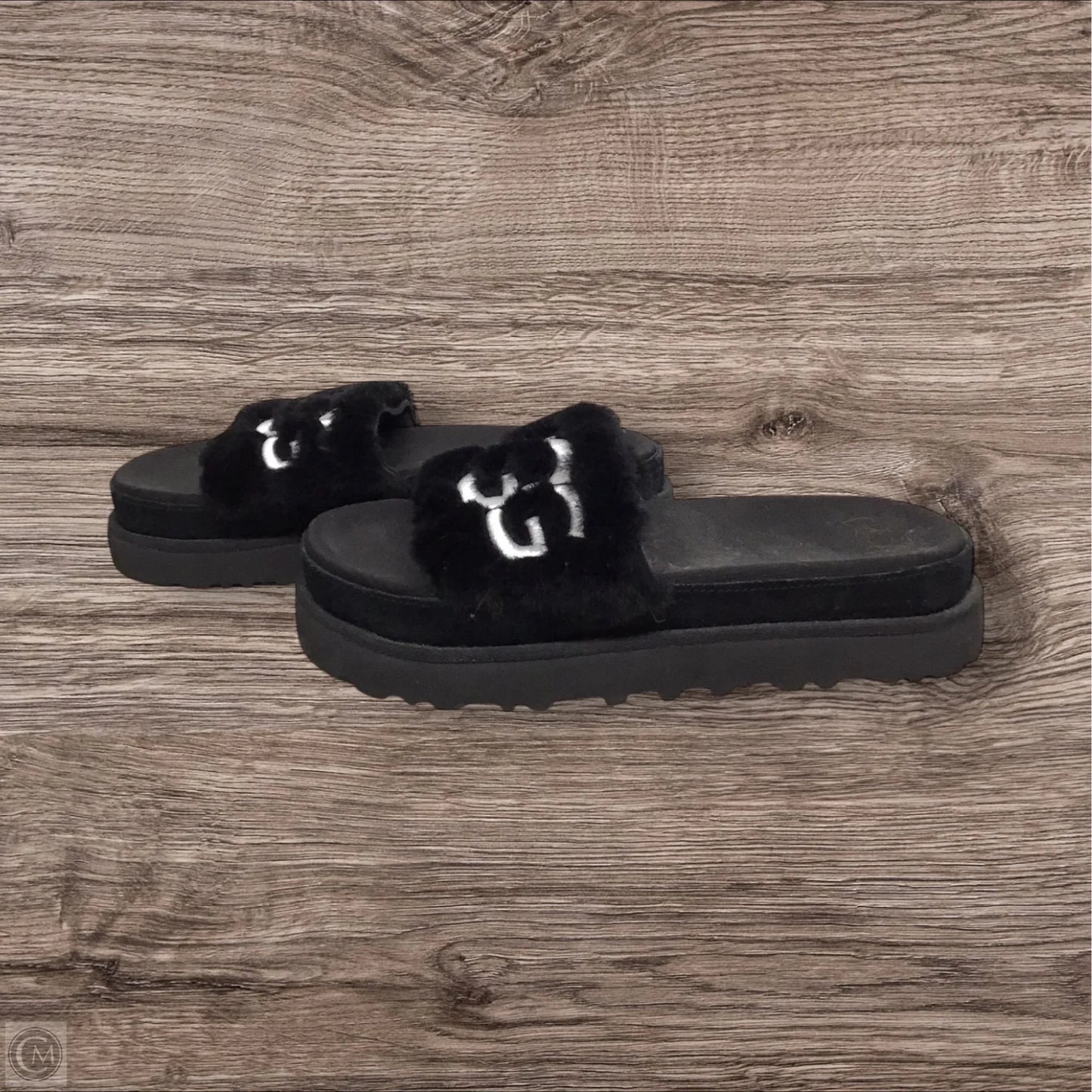 Sandals Designer By Ugg In Black, Size: 6.5