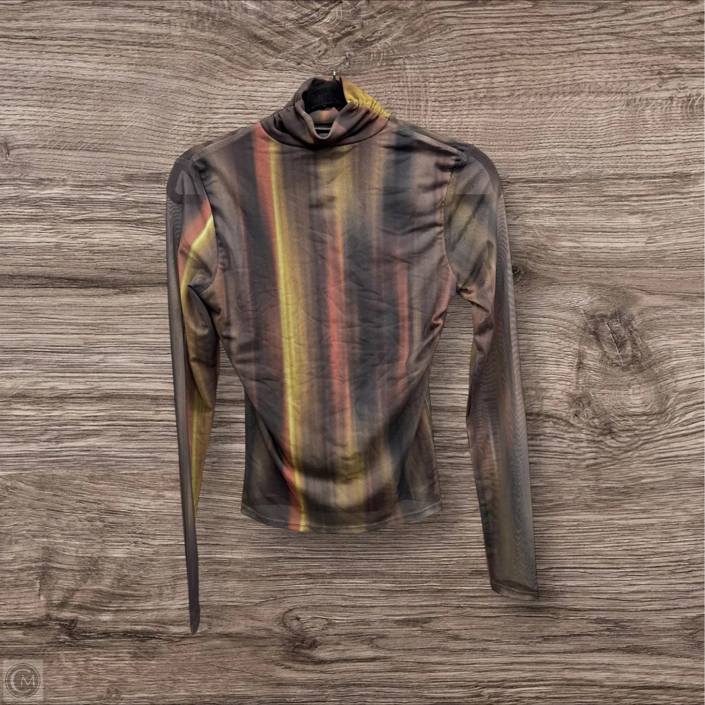 Blouse Long Sleeve By Bailey 44 In Brown & Orange, Size: Xs