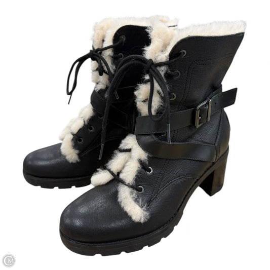 Boots Designer By Ugg In Black & Cream, Size: 7.5