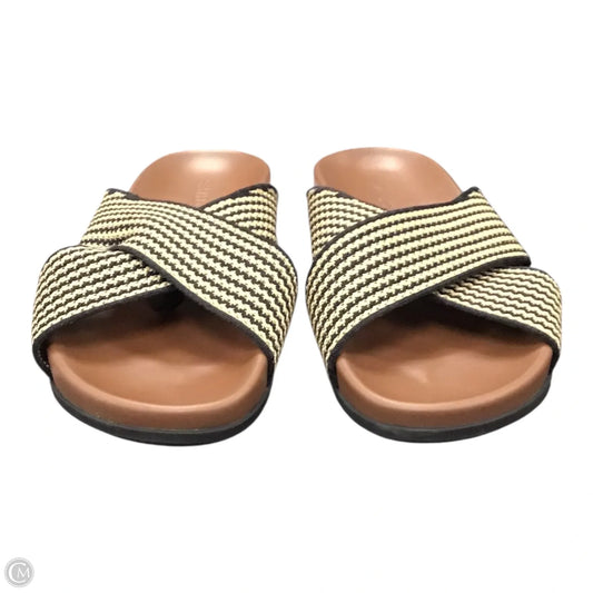 Sandals Flats By Rothys In Black & Cream, Size: 9.5