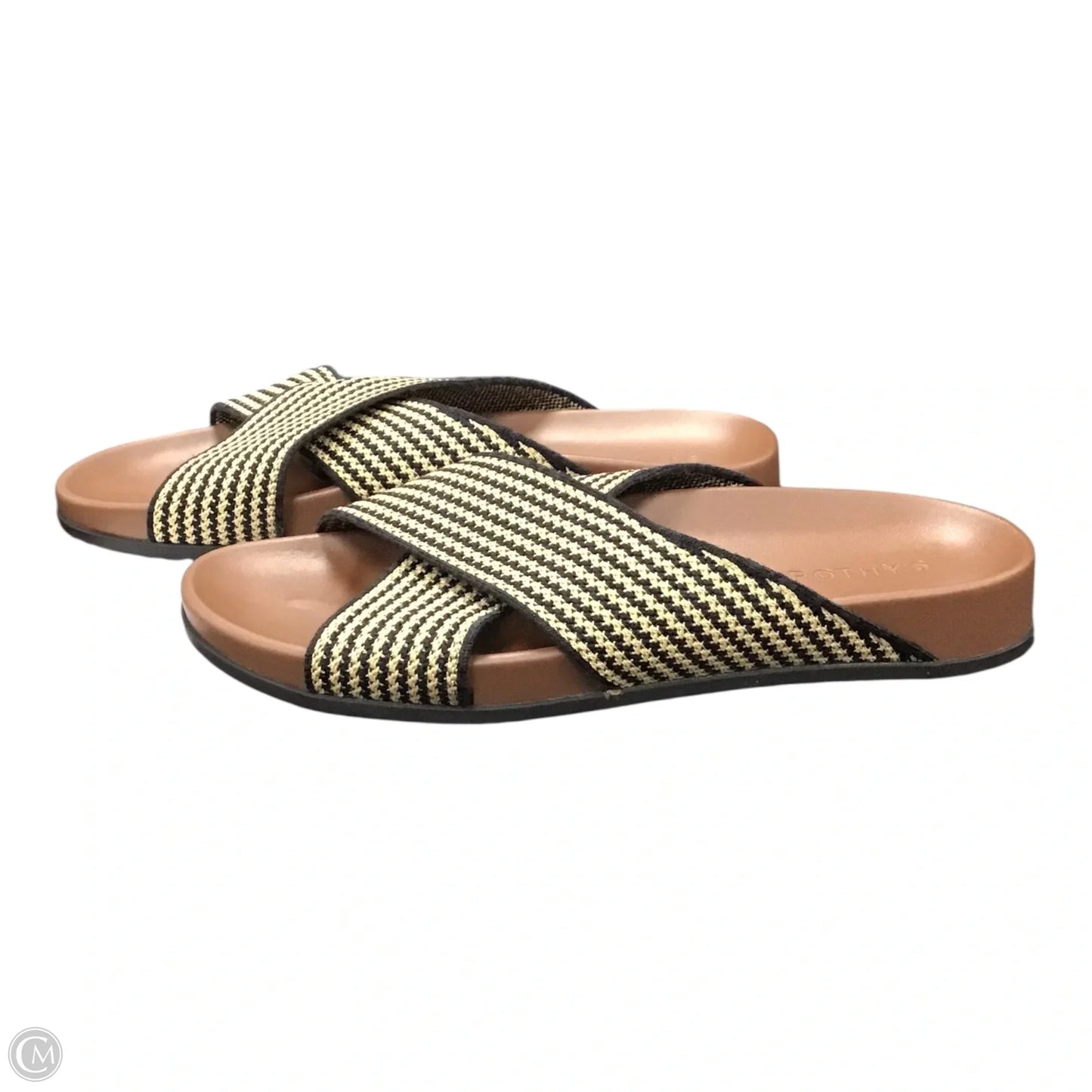 Sandals Flats By Rothys In Black & Cream, Size: 9.5