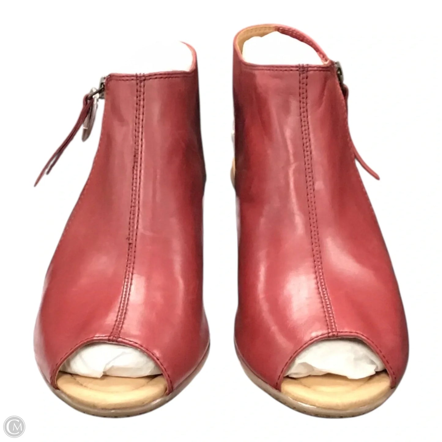 Boots Ankle Heels By Earth In Red, Size: 9