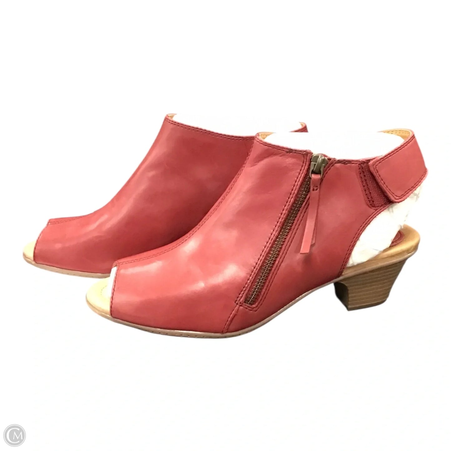 Boots Ankle Heels By Earth In Red, Size: 9