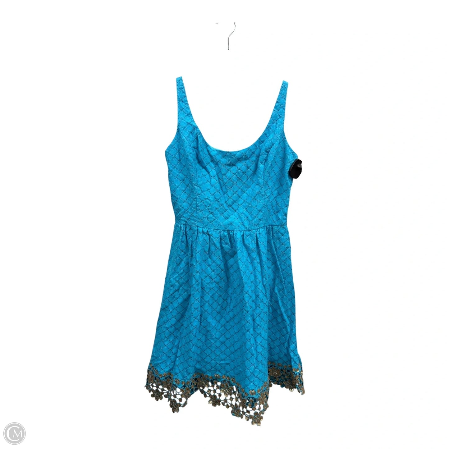 Dress Designer By Lilly Pulitzer In Blue & Gold, Size: 2