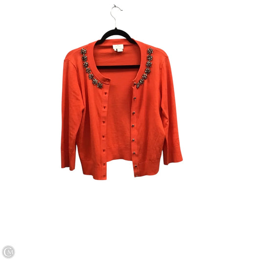 Sweater Cardigan Designer By Kate Spade In Orange, Size: M