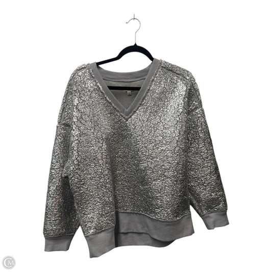 Sweatshirt Crewneck By Pilcro In Silver, Size: M