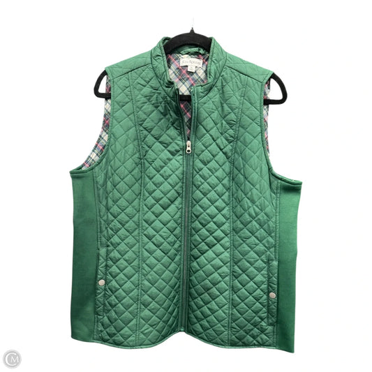 Vest Puffer & Quilted By Kim Rogers In Green, Size: Xl