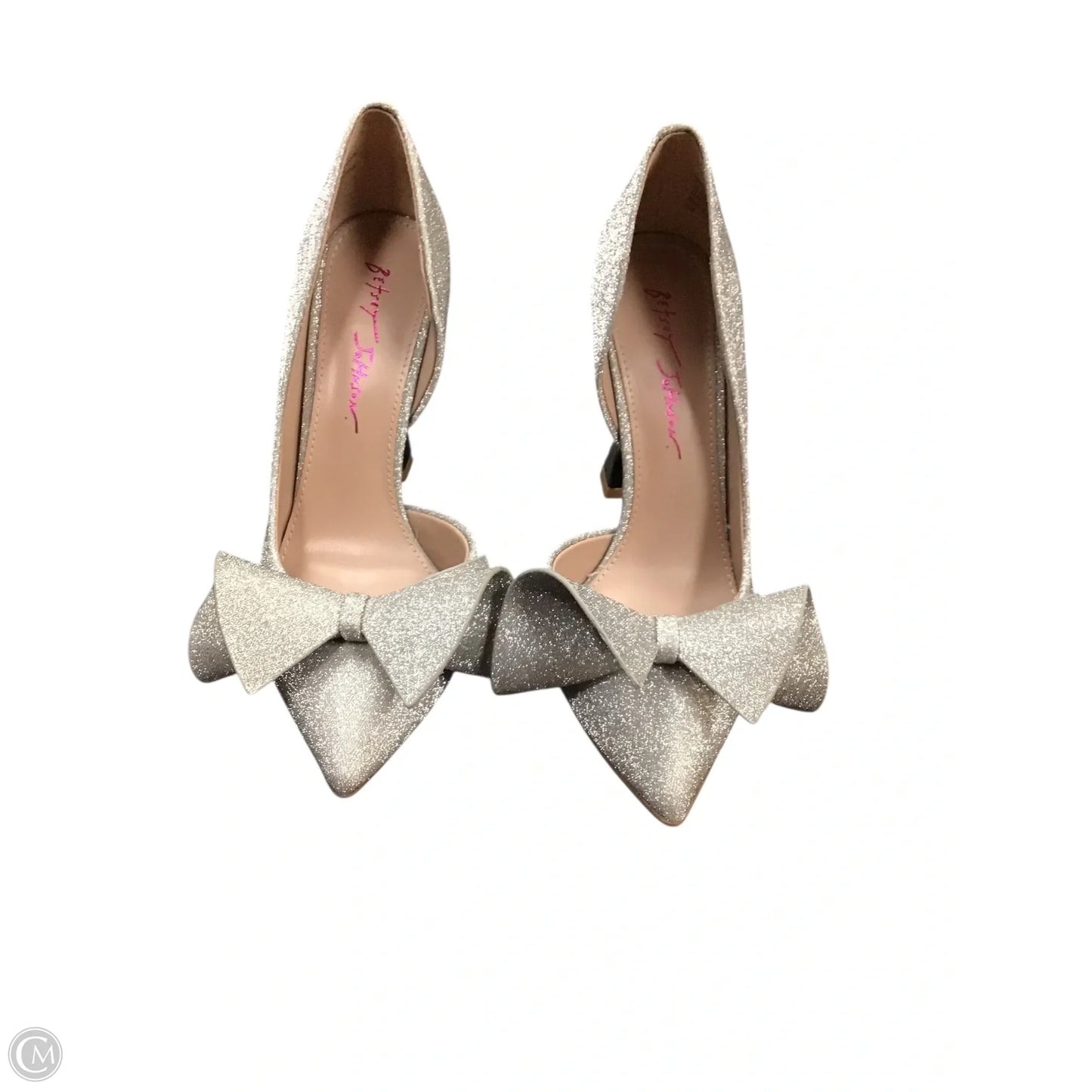 Shoes Heels Stiletto By Betsey Johnson In Silver, Size: 7