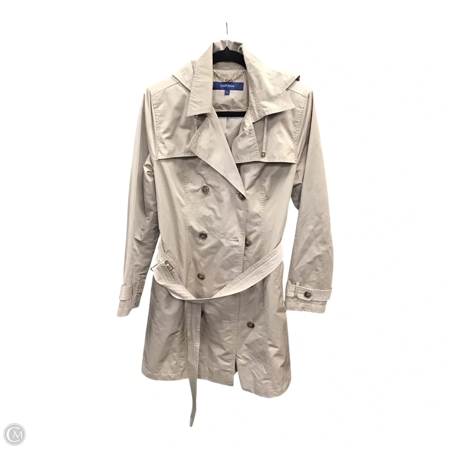 Coat Trench Coat By Cole-haan In Tan, Size: L