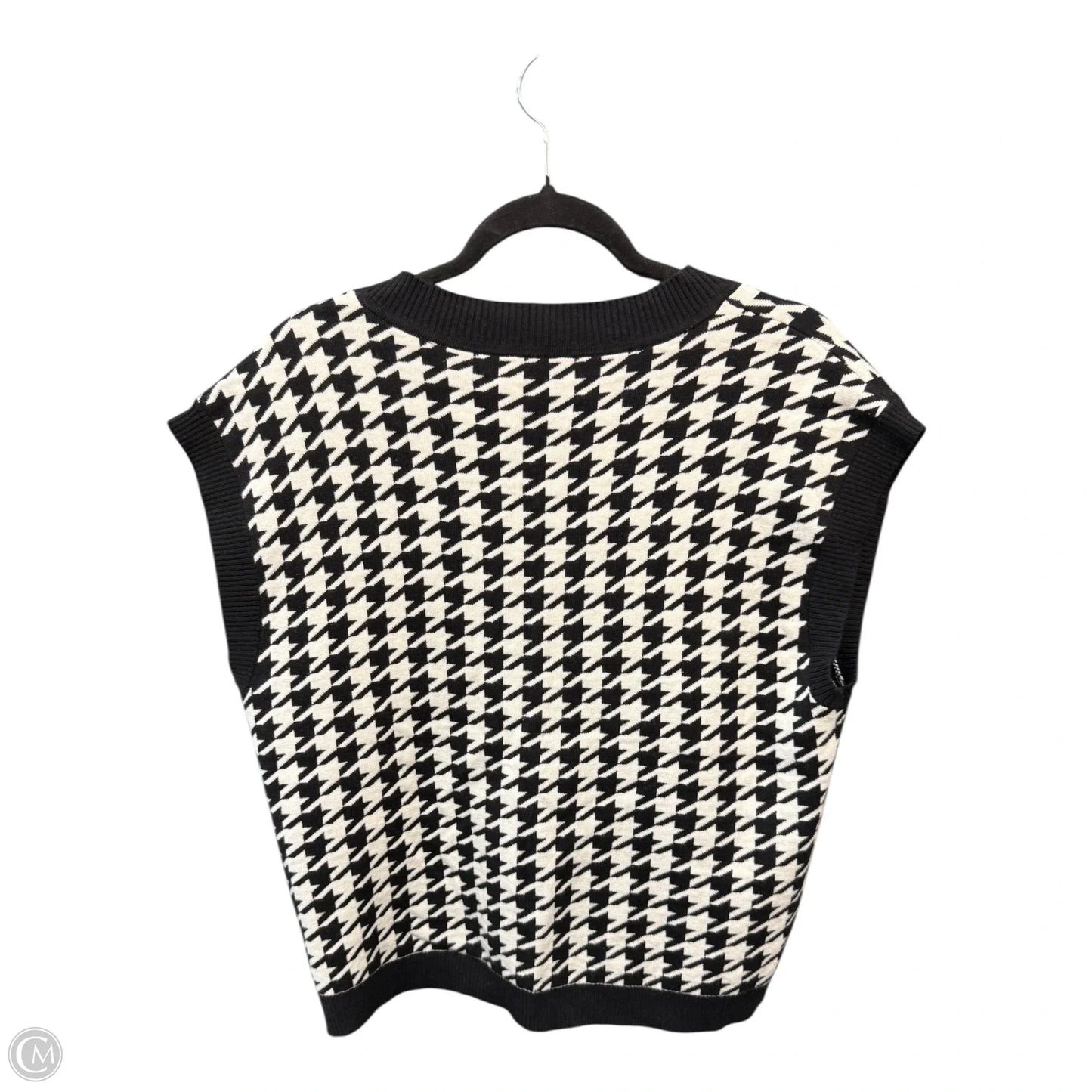 Vest Sweater By Talbots In Black & White, Size: L