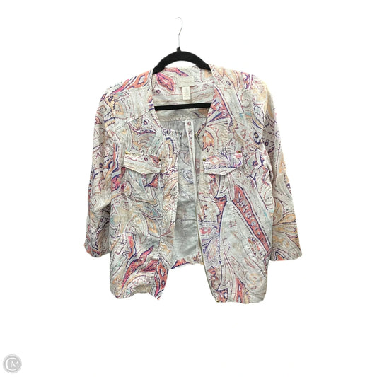 Jacket Other By Chicos In Cream & Pink, Size: M