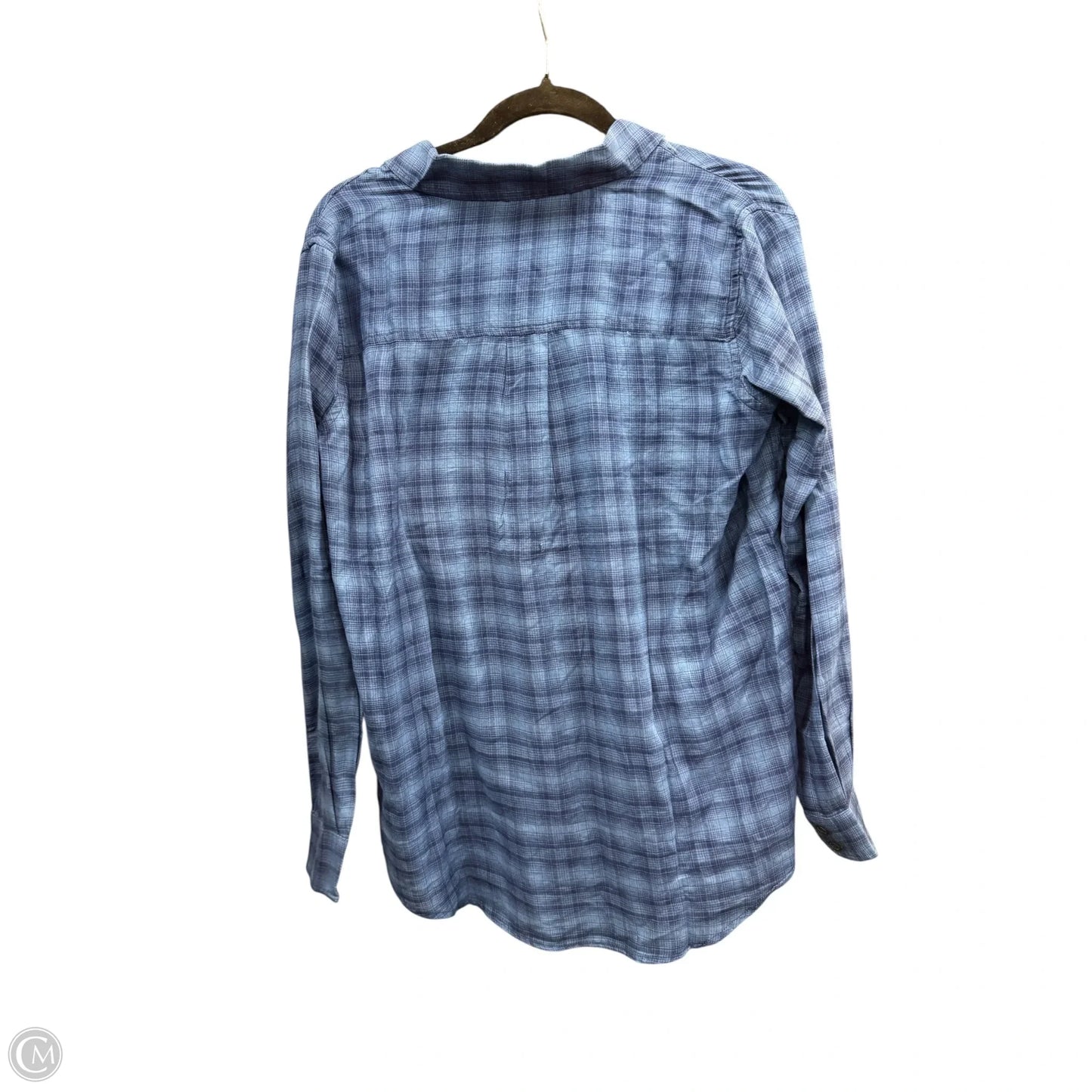 Blouse Long Sleeve By Orvis In Plaid Pattern, Size: S