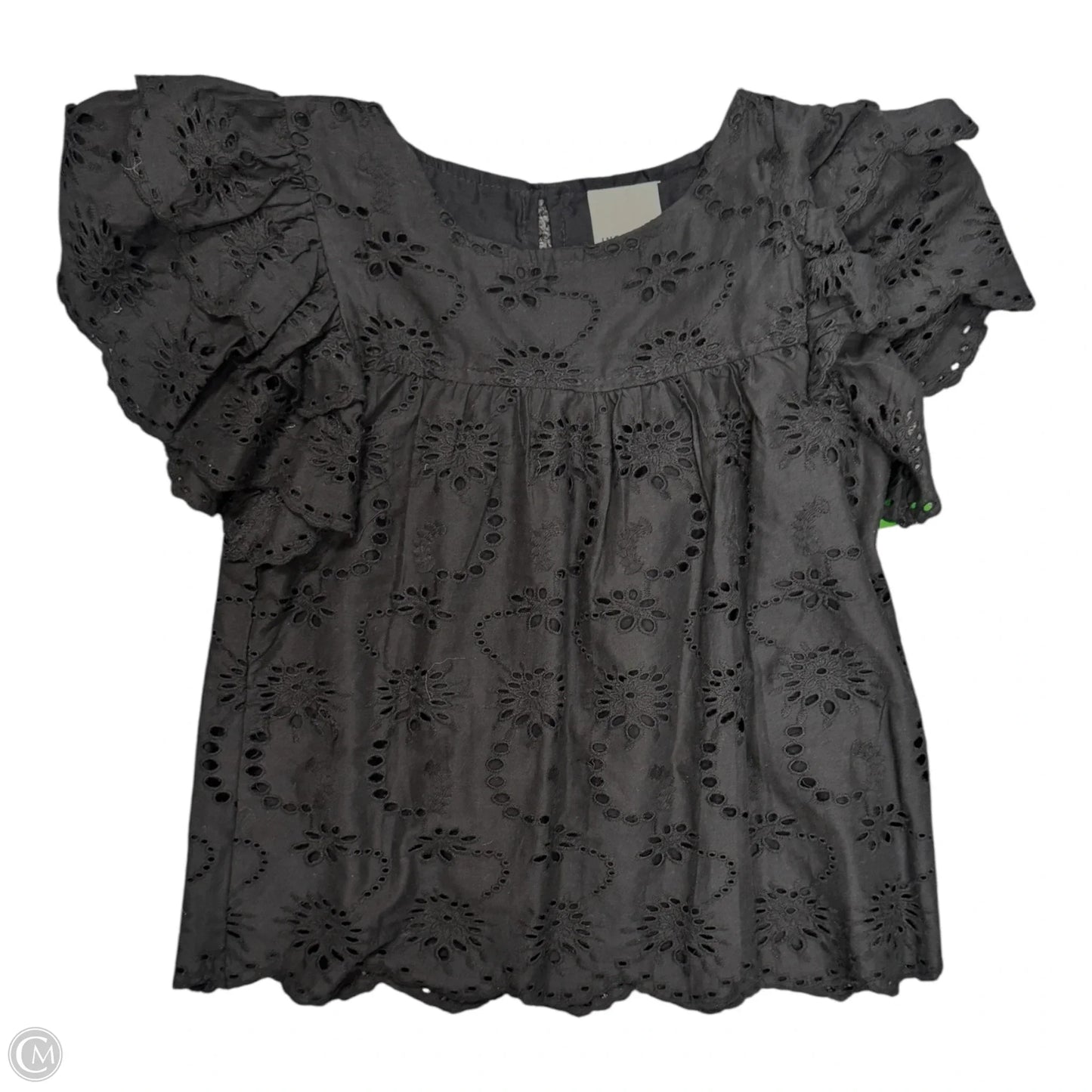 Blouse Short Sleeve By Industry In Black, Size: S