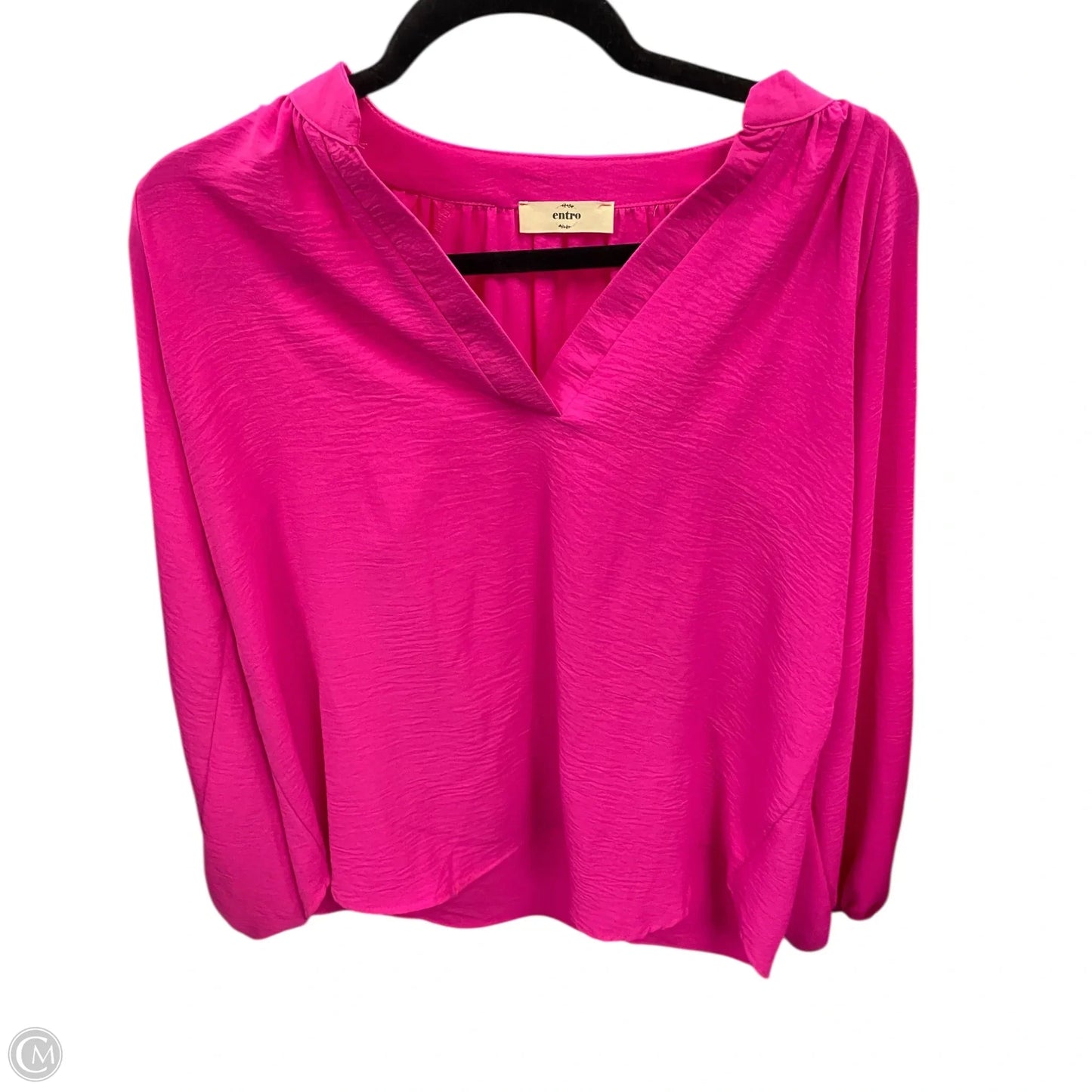 Blouse Long Sleeve By Entro In Pink, Size: S