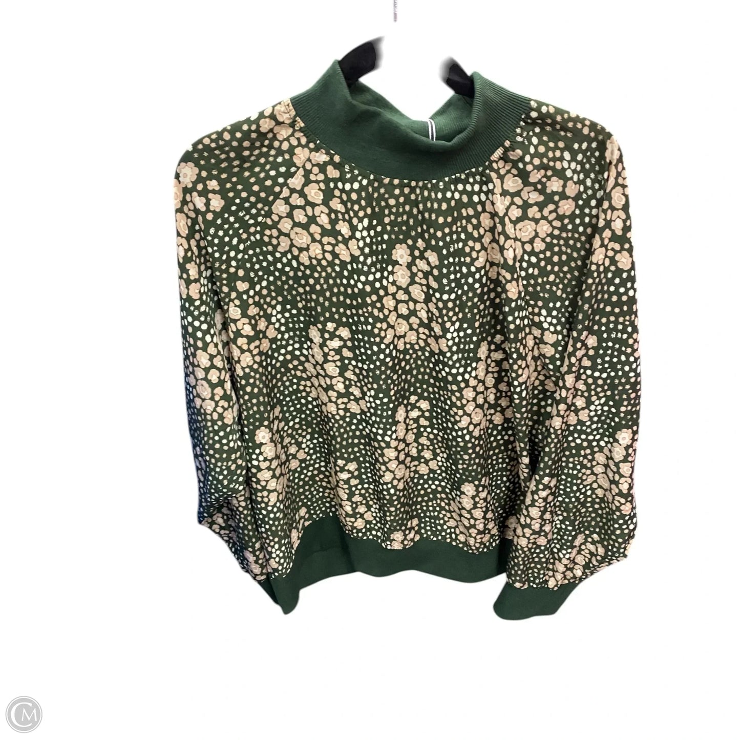 Blouse Long Sleeve By Anniewear In Cream & Green, Size: 2x