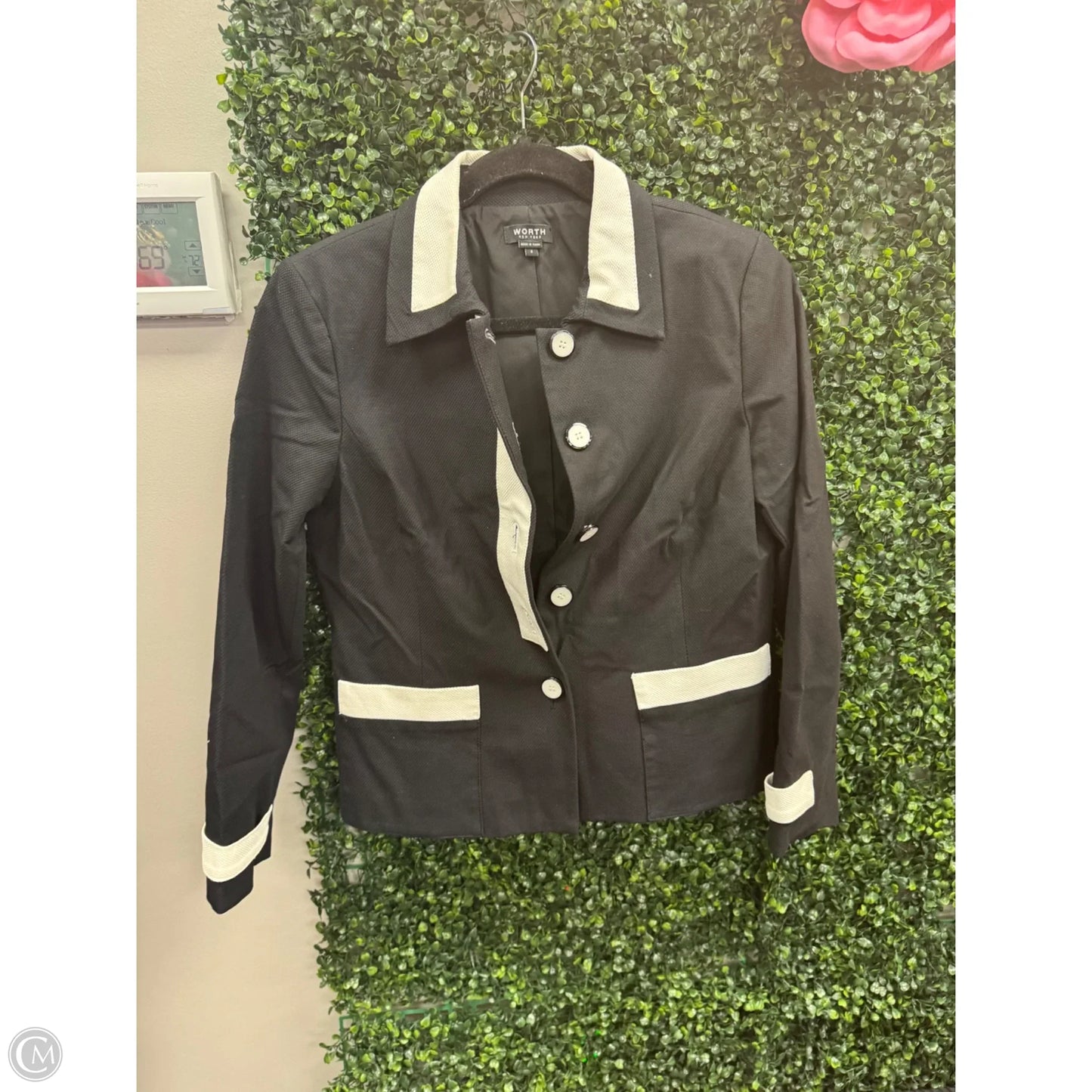 Blazer By Worth Ny In Black & White, Size: 8