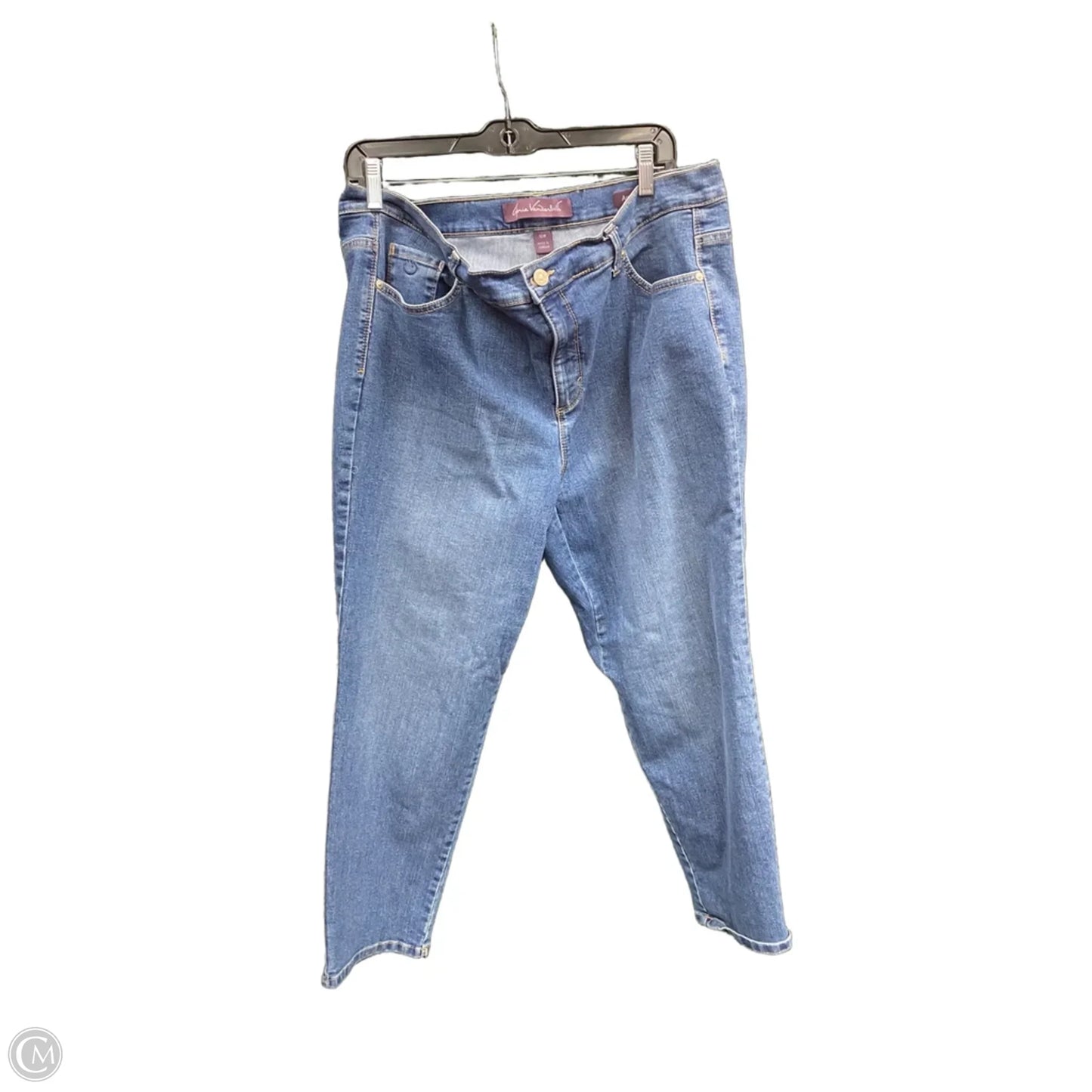 Jeans Straight By Gloria Vanderbilt In Blue Denim, Size: 16