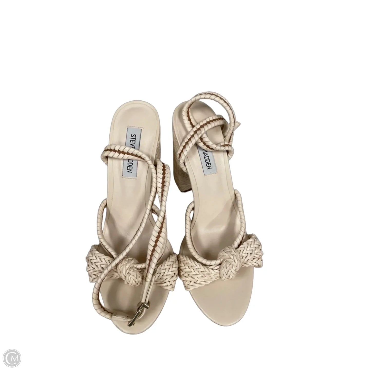 Sandals Heels Block By Steve Madden In Cream, Size: 8
