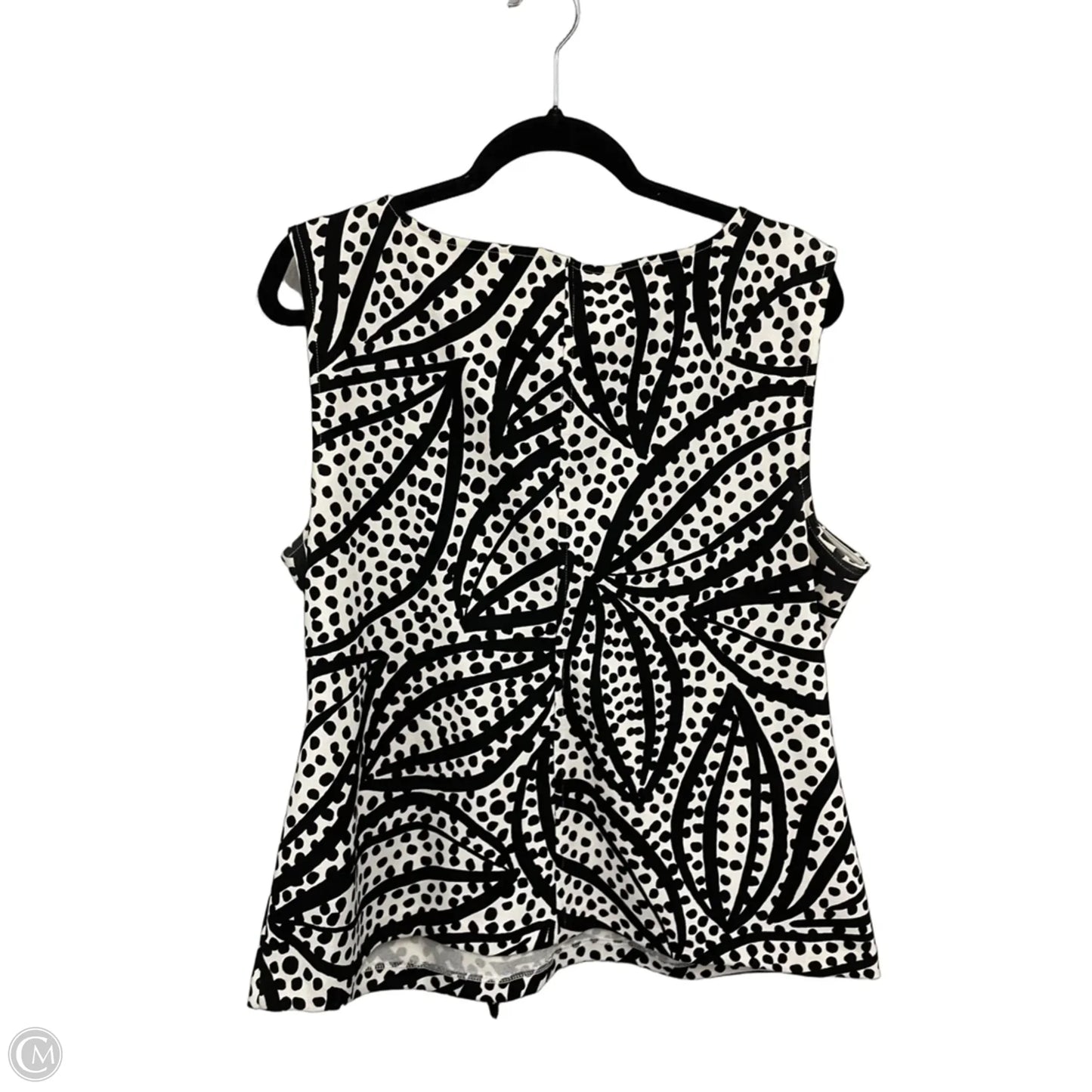 Top Sleeveless By Ann Taylor In Black & White, Size: Xl