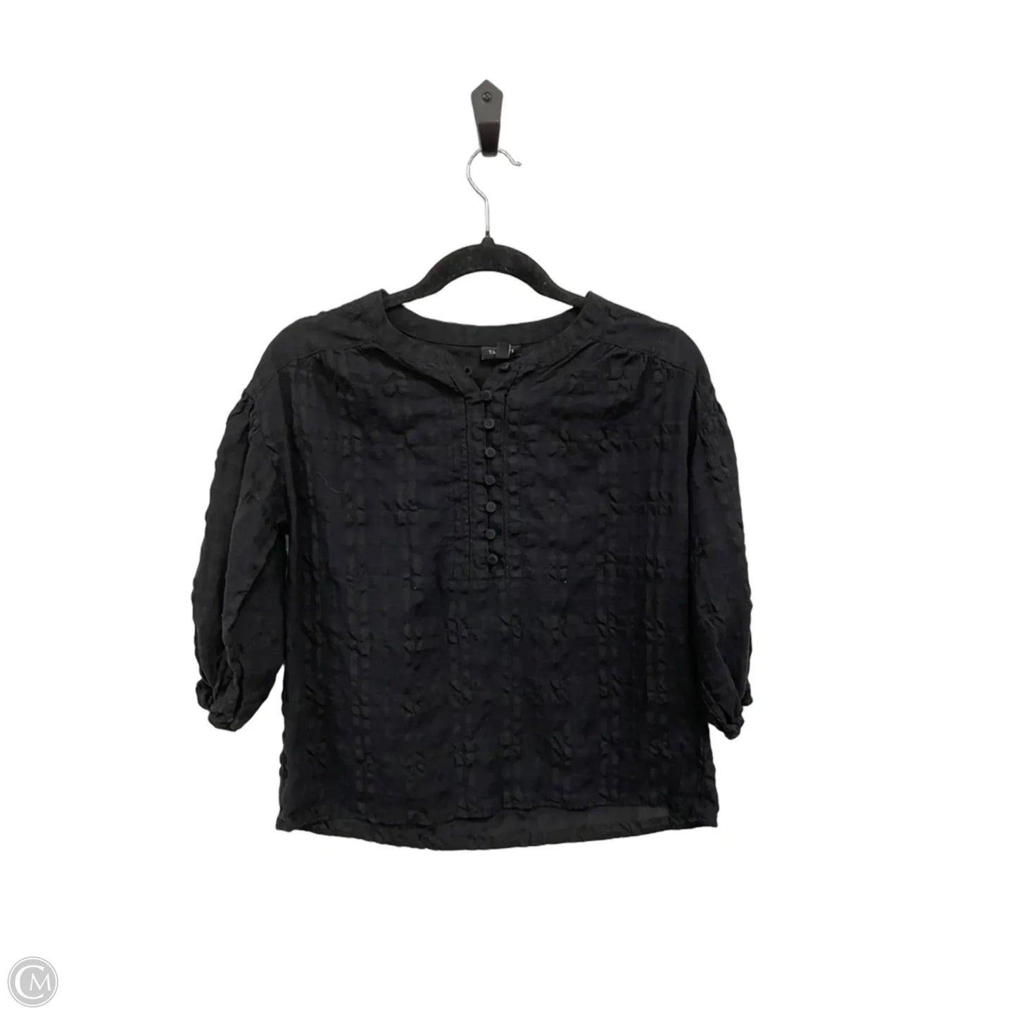 Blouse Short Sleeve By Talbots In Black, Size: Xs
