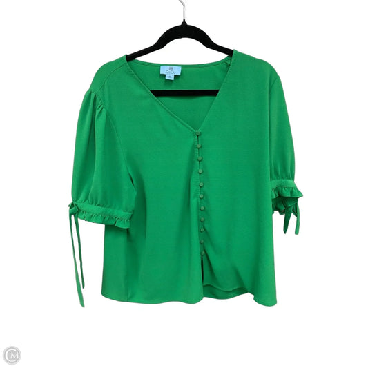 Blouse Short Sleeve By Cece In Green, Size: Xl