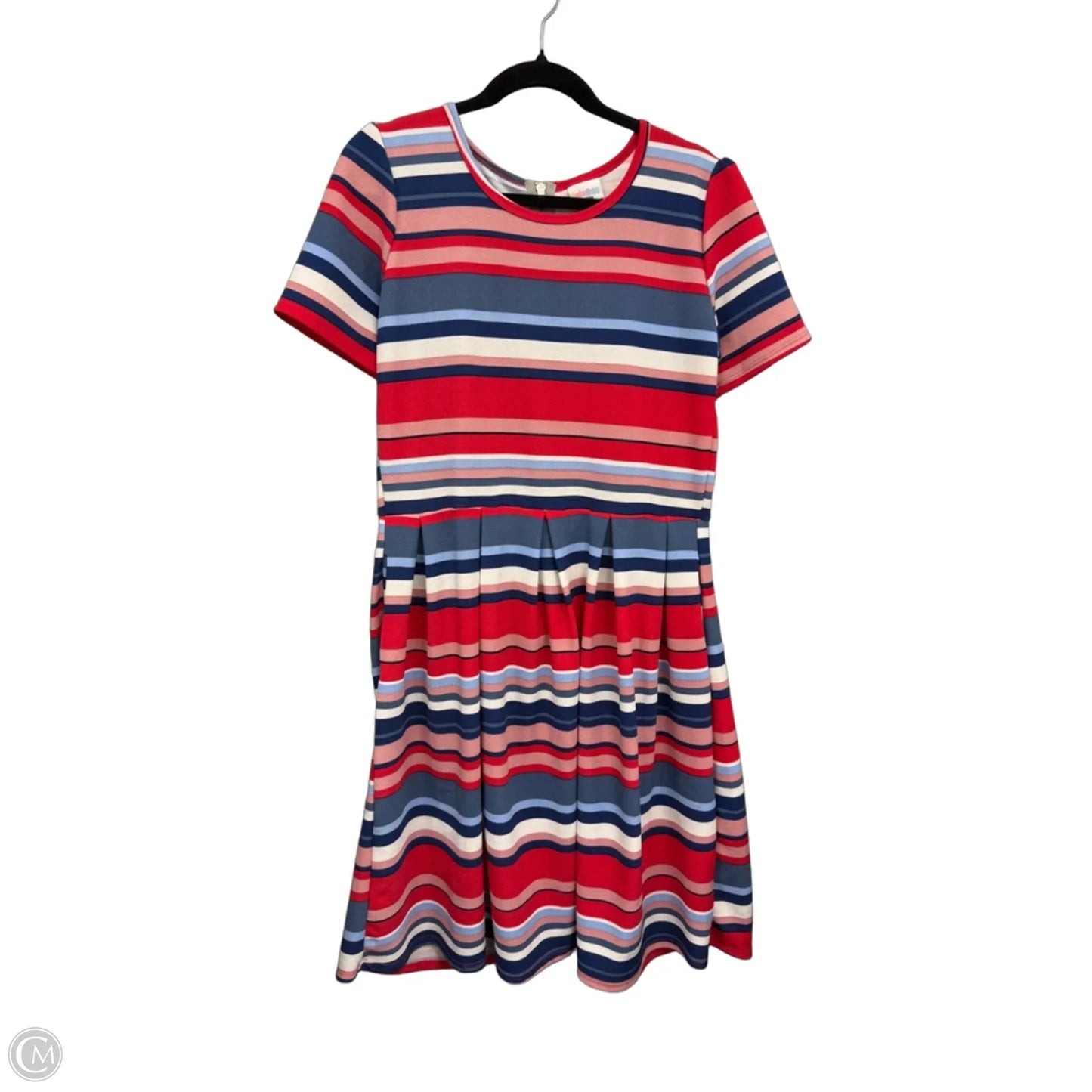 Dress Casual Short By Lularoe In Blue & Pink, Size: Xl