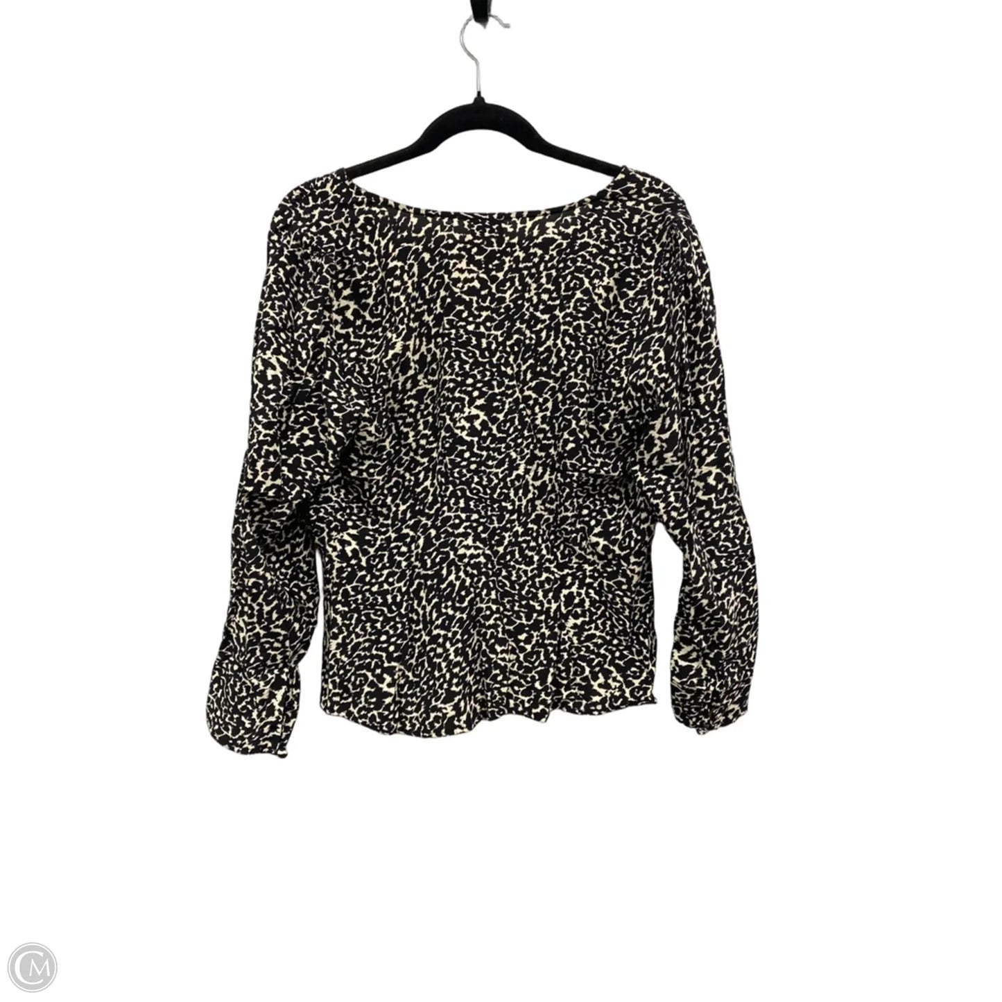 Blouse Long Sleeve By A New Day In Black & Cream, Size: L