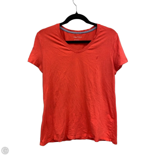 Top Short Sleeve Basic By Nautica In Coral, Size: L