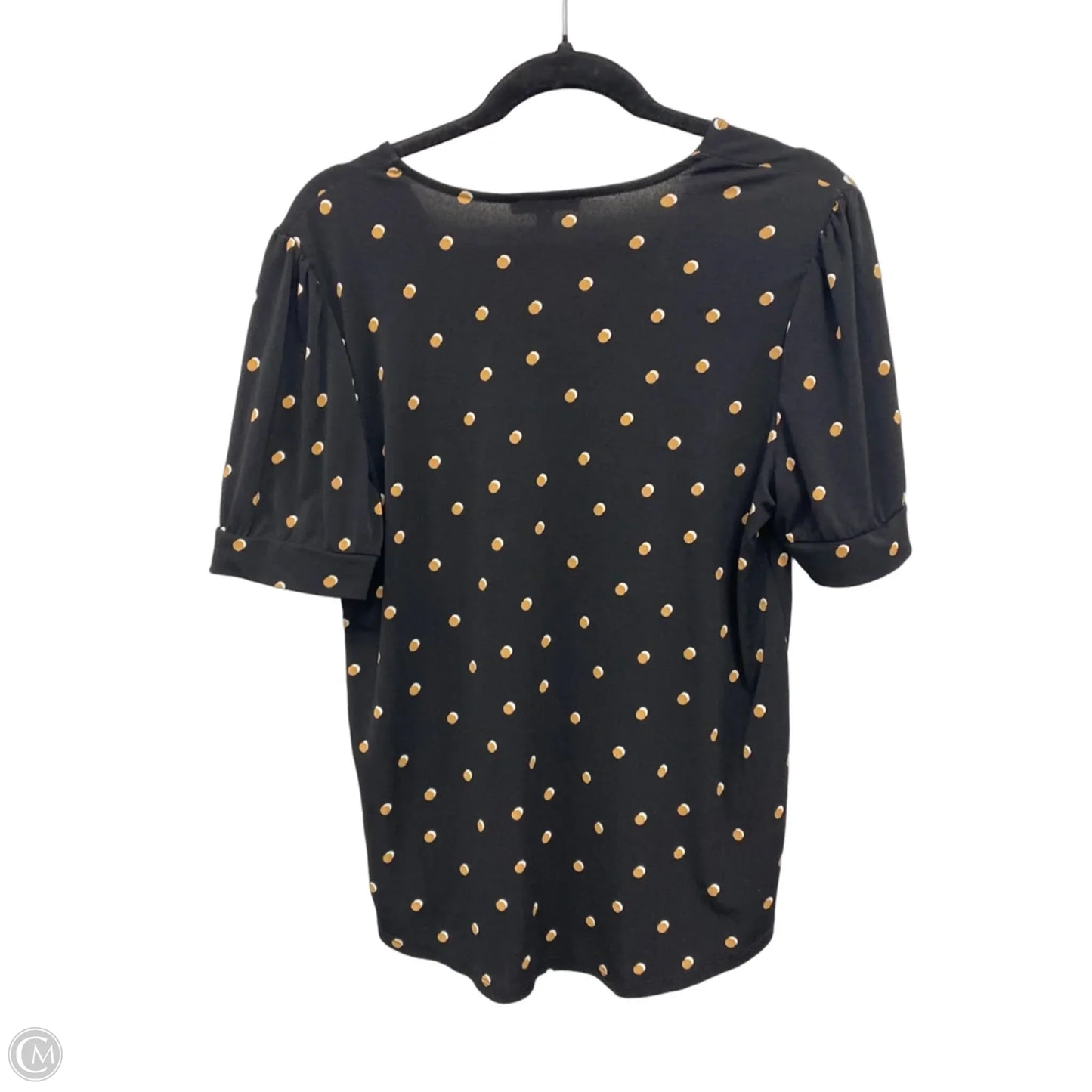 Top Short Sleeve By Adrianna Papell In Black & Tan, Size: M