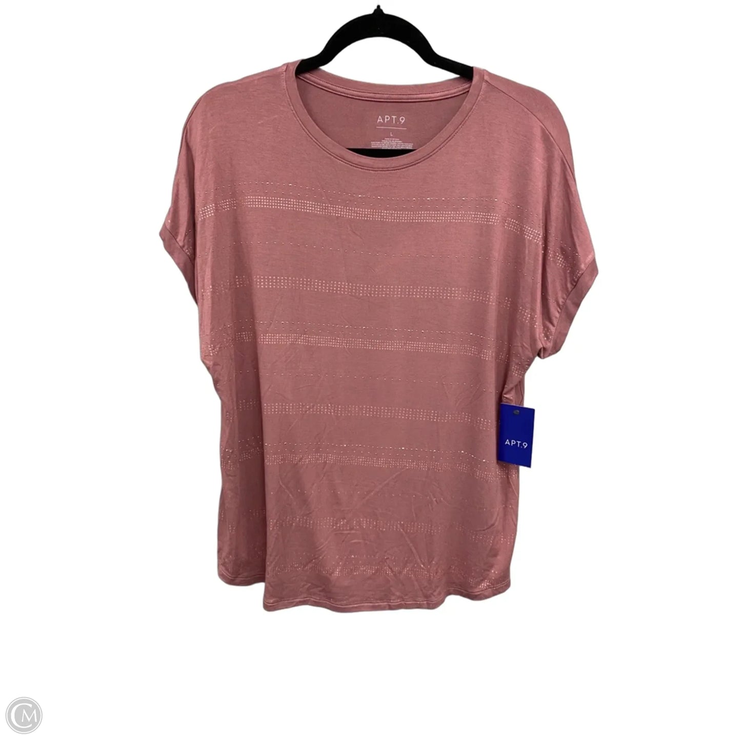 Top Short Sleeve By Apt 9 In Mauve, Size: L