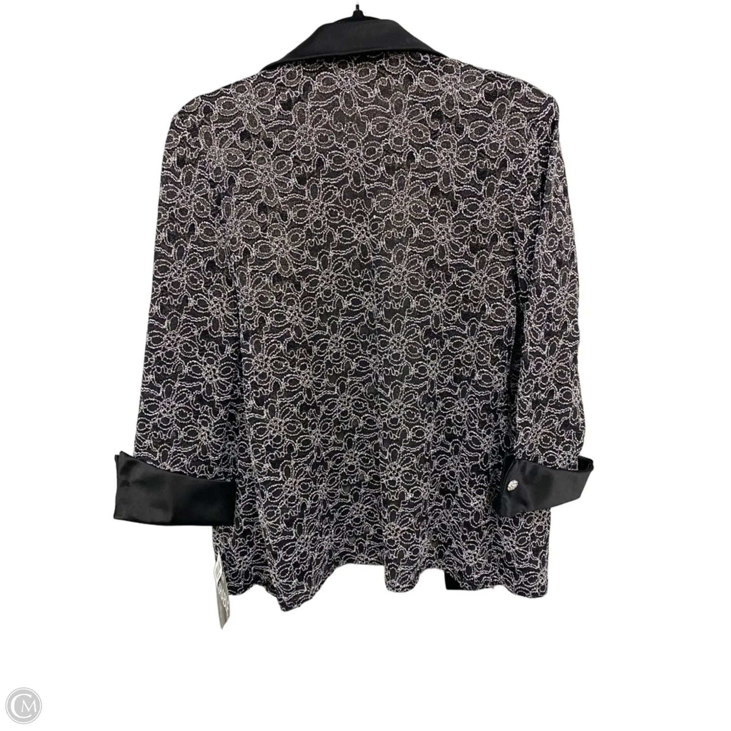Blouse 3/4 Sleeve By R And M Richards In Black & White, Size: L