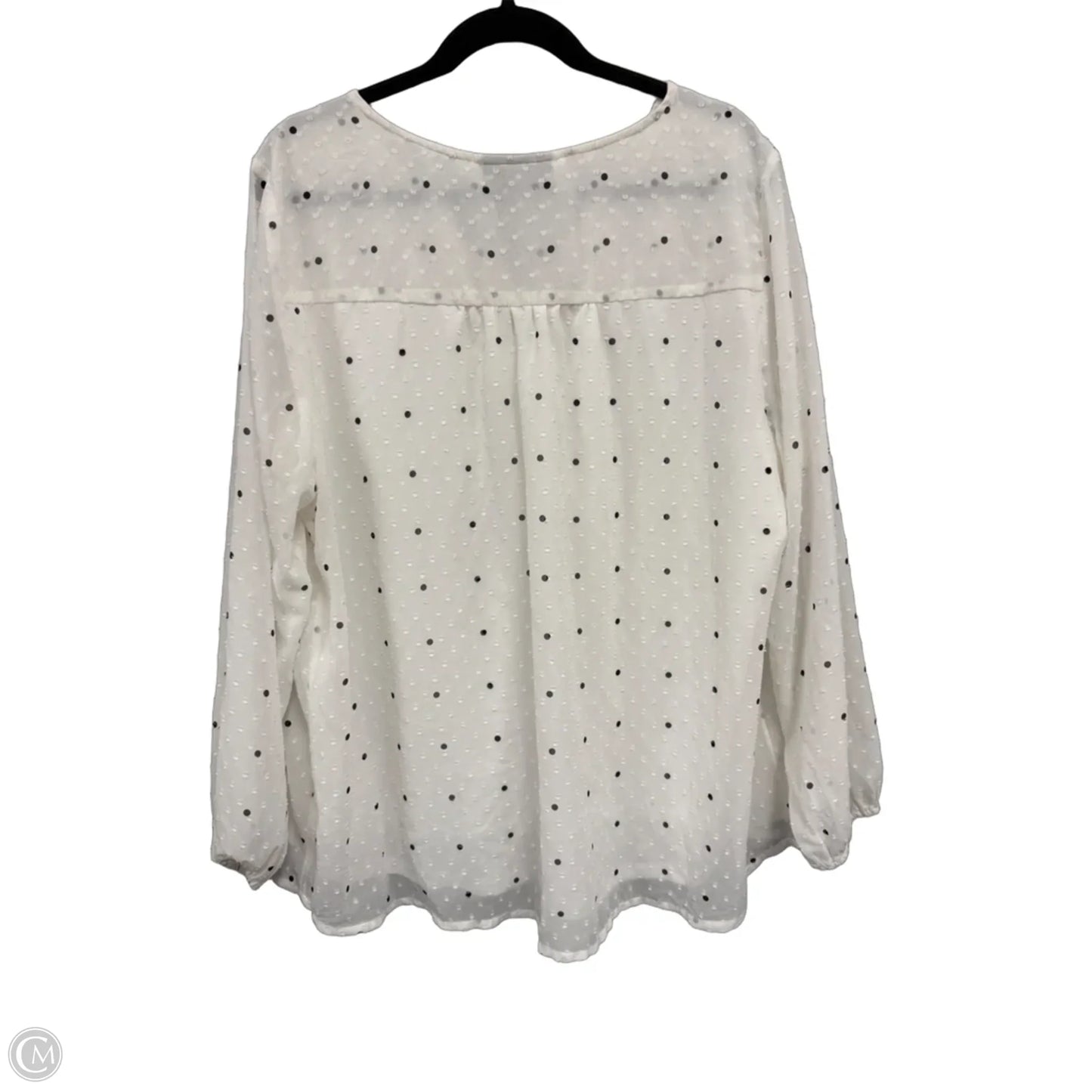 Blouse Long Sleeve By Lane Bryant In Black & White, Size: 18