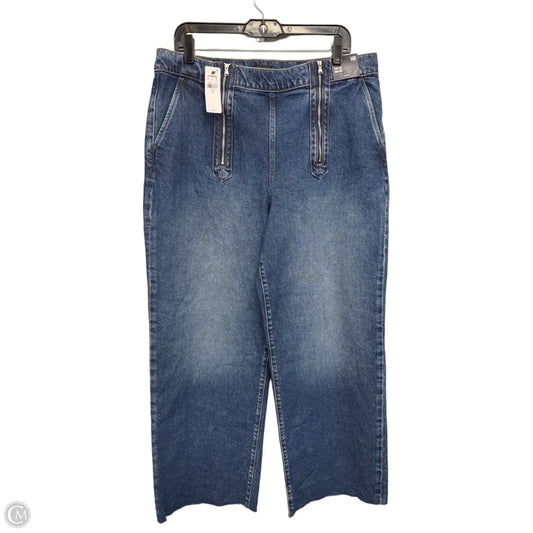 Jeans Wide Leg By Express In Blue Denim, Size: 14