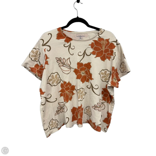Top Short Sleeve Basic By Croft And Barrow In Brown & Orange, Size: 3x